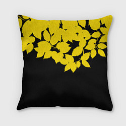 Подушка квадратная Желтые Листья - Минимализм, цвет: 3D-принт