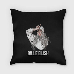 Подушка квадратная BILLIE EILISH, цвет: 3D-принт