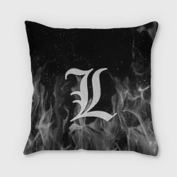 Подушка квадратная L letter flame gray, цвет: 3D-принт