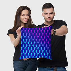 Подушка квадратная Billie Eilish: Violet Pattern, цвет: 3D-принт — фото 2