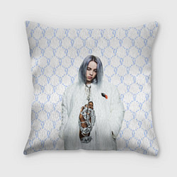 Подушка квадратная BILLIE EILISH: White Fashion, цвет: 3D-принт