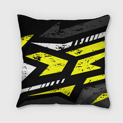 Подушка квадратная Black yellow abstract sport style