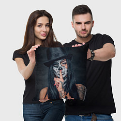 Подушка квадратная Девушка halloween, цвет: 3D-принт — фото 2
