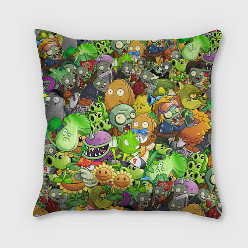 Подушка квадратная PLANTS VS ZOMBIES / 3D-принт – фото 2
