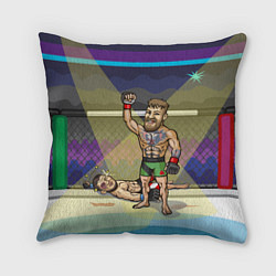 Подушка квадратная Конор Макгрегор победил Хабиба, цвет: 3D-принт
