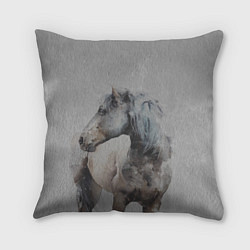 Подушка квадратная Лошадь, цвет: 3D-принт
