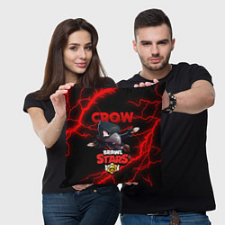 Подушка квадратная BRAWL STARS CROW, цвет: 3D-принт — фото 2