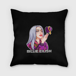 Подушка квадратная BILLIE EILISH, цвет: 3D-принт