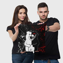Подушка квадратная MONOKUMA, цвет: 3D-принт — фото 2