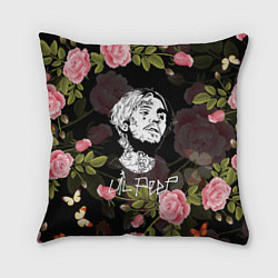 Подушка квадратная LIL PEEP ROSES, цвет: 3D-принт