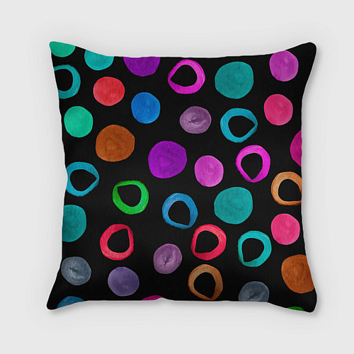 Подушка квадратная Влюбленные кактус и шарик / 3D-принт – фото 2