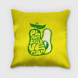 Подушка квадратная Веган Авокадо, цвет: 3D-принт
