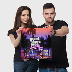Подушка квадратная Grand Theft Auto Vice City, цвет: 3D-принт — фото 2