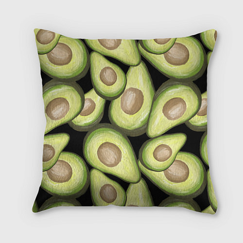 Подушка квадратная Avocado background / 3D-принт – фото 2