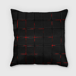 Подушка квадратная 3D Плиты Red & Black, цвет: 3D-принт
