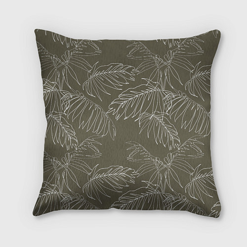 Подушка квадратная Листья пальмы / 3D-принт – фото 2