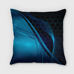 Подушка квадратная ABSTRACT BLUE, цвет: 3D-принт