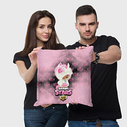 Подушка квадратная Brawl stars Unicorn, цвет: 3D-принт — фото 2