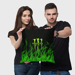 Подушка квадратная MONSTER ENERGY, цвет: 3D-принт — фото 2