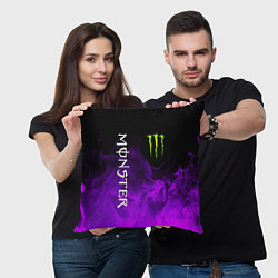 Подушка квадратная MONSTER ENERGY, цвет: 3D-принт — фото 2