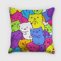Подушка квадратная МИЛЫЕ КОТЯТКИ, цвет: 3D-принт