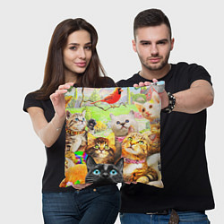 Подушка квадратная КОТЫ, цвет: 3D-принт — фото 2