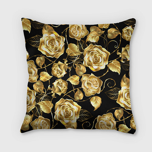 Подушка квадратная Golden Roses / 3D-принт – фото 2