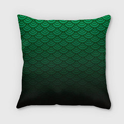 Подушка квадратная Узор зеленая чешуя дракон, цвет: 3D-принт
