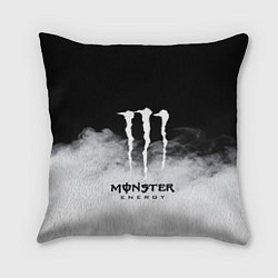 Подушка квадратная MONSTER ENERGY BLACK, цвет: 3D-принт