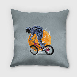 Подушка квадратная Космический велосипедист Z, цвет: 3D-принт
