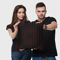 Подушка квадратная 3D black & red, цвет: 3D-принт — фото 2