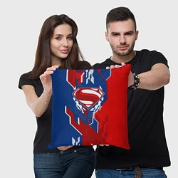 Подушка квадратная Знак Супермен, цвет: 3D-принт — фото 2