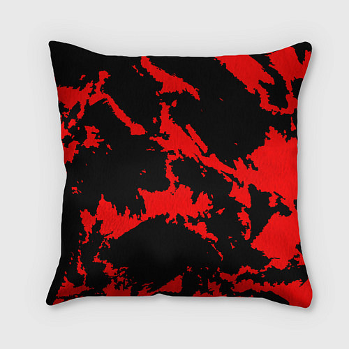 Подушка квадратная Красный на черном / 3D-принт – фото 2