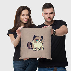 Подушка квадратная Великий Grumpy Cat, цвет: 3D-принт — фото 2