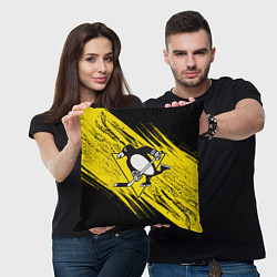 Подушка квадратная Pittsburgh Penguins Sport, цвет: 3D-принт — фото 2