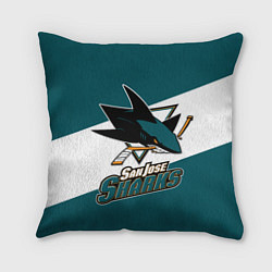 Подушка квадратная Сан Хосе Шаркс, цвет: 3D-принт