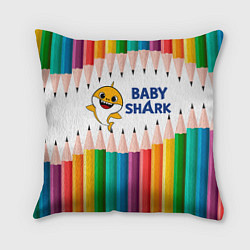 Подушка квадратная Baby Shark, цвет: 3D-принт