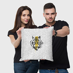 Подушка квадратная Золотой тигр, цвет: 3D-принт — фото 2