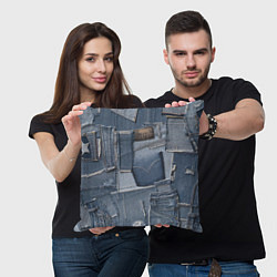 Подушка квадратная Jeans life, цвет: 3D-принт — фото 2