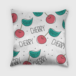 Подушка квадратная Вишенки Cherry, цвет: 3D-принт