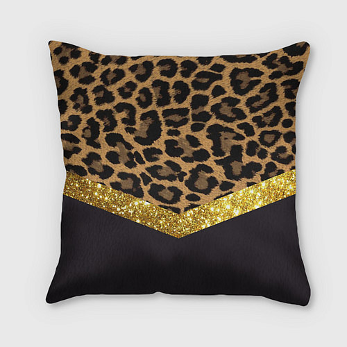 Подушка квадратная Леопардовый принт / 3D-принт – фото 2