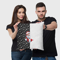 Подушка квадратная Дедушка Мороз, цвет: 3D-принт — фото 2