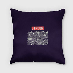 Подушка квадратная LONDON, цвет: 3D-принт