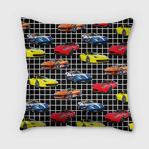 Подушка квадратная Гоночные тачки / 3D-принт – фото 2