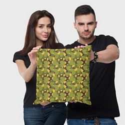 Подушка квадратная Сердечки камуфляж, цвет: 3D-принт — фото 2