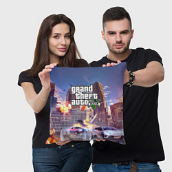 Подушка квадратная ЭКШЕН Grand Theft Auto V, цвет: 3D-принт — фото 2