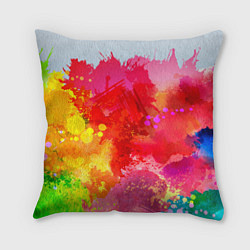 Подушка квадратная Брызги краски, цвет: 3D-принт