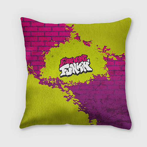 Подушка квадратная Friday Night Funkin Кислотный / 3D-принт – фото 2