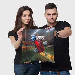 Подушка квадратная Rocket League, цвет: 3D-принт — фото 2