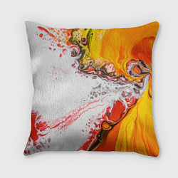 Подушка квадратная Рисунок желтой краской